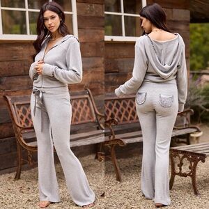 Rocky Zip Hoodie & Bunny Booty Pant Track Suit in Smokey Mountain Sz Large